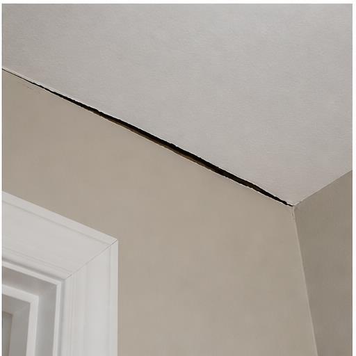 Separation gap where wall meets ceiling