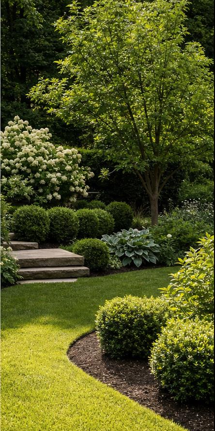 Meticulously maintained residential garden